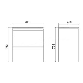 Тумба под раковину подвесная Velvex Klaufs tp.KLA.COM.70.2Y, 70 см